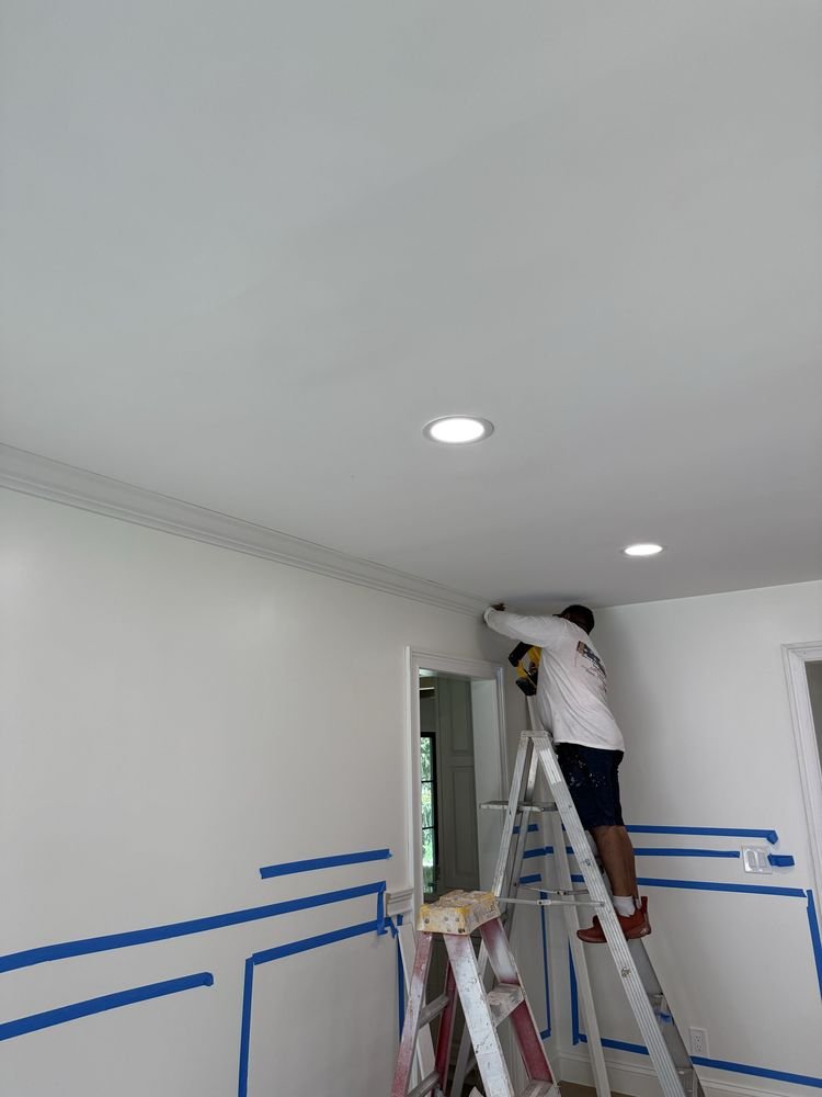 Crown molding and wainscoting carpentry prep in Jupiter FL